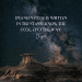 Quote on a stunning night sky highlighting the Milky Way over a lunar like landscape with rock formations resembling the remains of an ancient settlement.