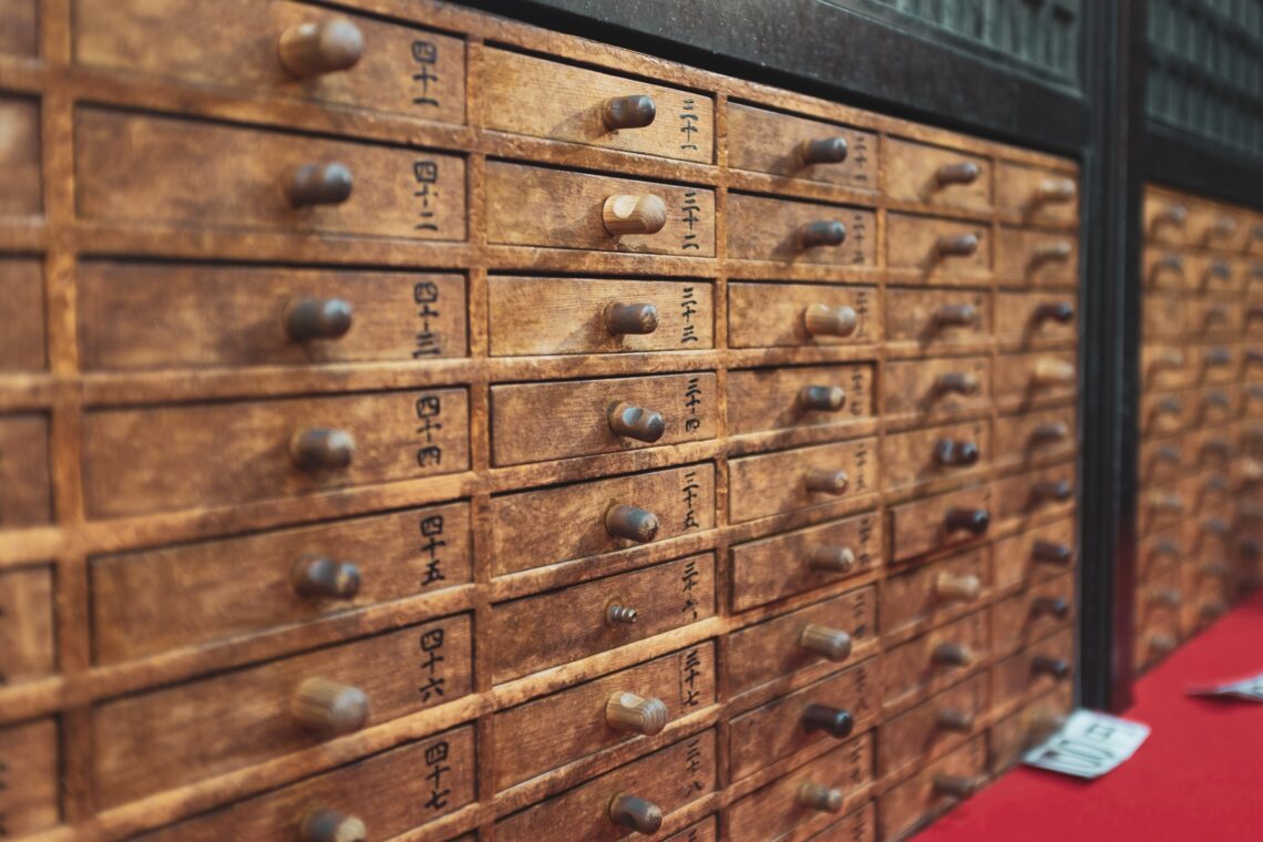 Vintage Asian File Cabinet for Organizing Papers